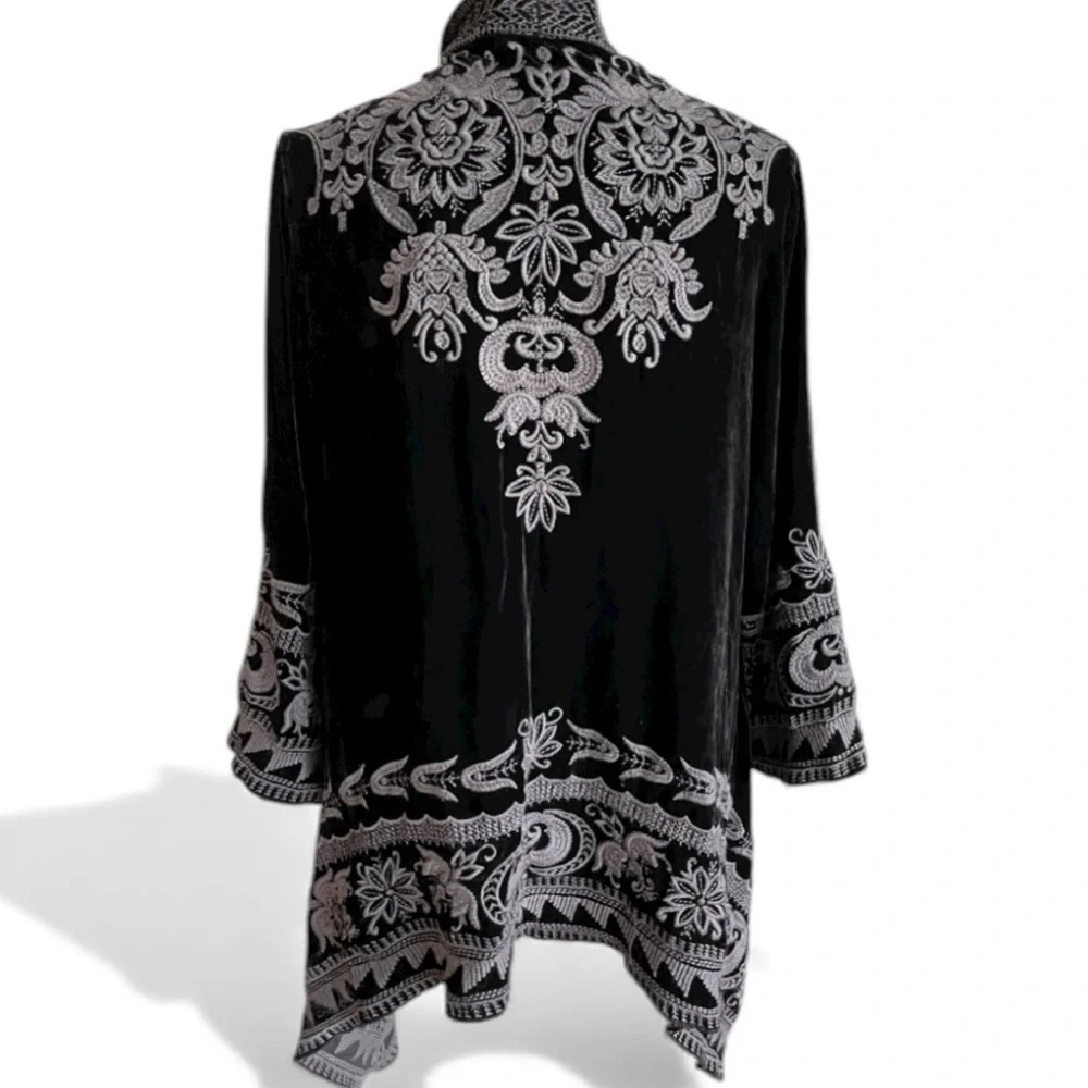 Johnny Was Hirsch heavily embroidered velvet jacket NWT